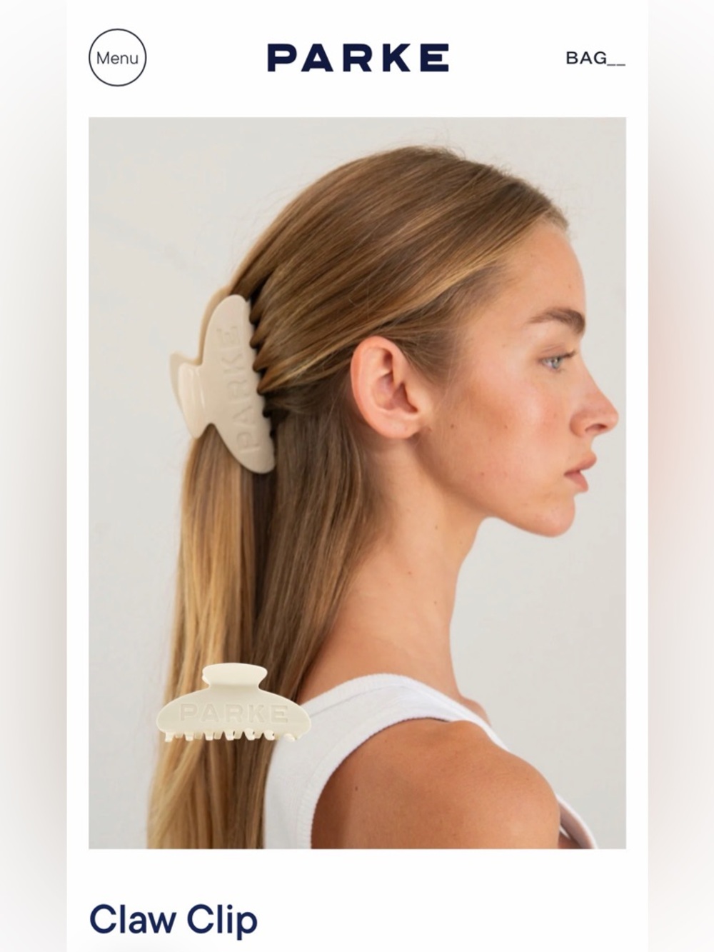 NWOT PARKE Claw Clip - Cream